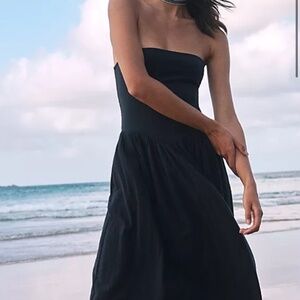 Onda Drop-Waist Tube Midi Dress M